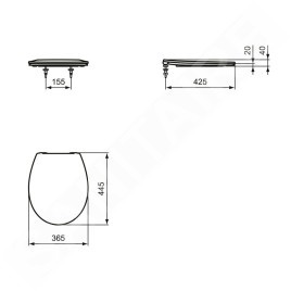 Ideal Standard Eurovit - Abattant, softclose, blanc E131801