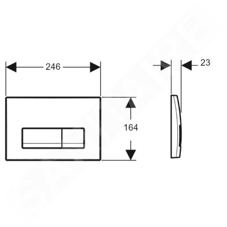 Geberit Delta50 - Plaque de déclenchement, chrome mat 115.119.46.1