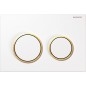 Geberit Omega20 - Plaque de déclenchement OMEGA20, blanc/doré 115.085.KK.1