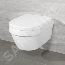 Villeroy & Boch Architectura - WC suspendu avec abattant SoftClosing, DirectFlush, CeramicPlus, blanc alpin 4694HRR1