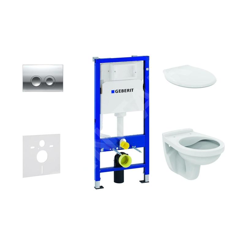 Geberit Duofix - Set d'installation pré-murale, cuvette Alpha avec abattant, plaque de déclenchement Delta21, chrome brillant Geberit Duofix - Set d'installation pré-murale, cuvette Alpha avec abattant, plaque de déclenchement Delta21, chrome brillant