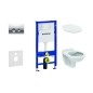 Geberit Duofix - Set d'installation pré-murale, cuvette Alpha avec abattant, plaque de déclenchement Delta21, chrome brillant Geberit Duofix - Set d'installation pré-murale, cuvette Alpha avec abattant, plaque de déclenchement Delta21, chrome brillant