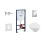 Grohe Rapid SL - Bâti-support pour WC suspendu + cuvette et siège Villeroy & Boch, plaque Skate Cosmopolitan, chrome 38528SET-KB