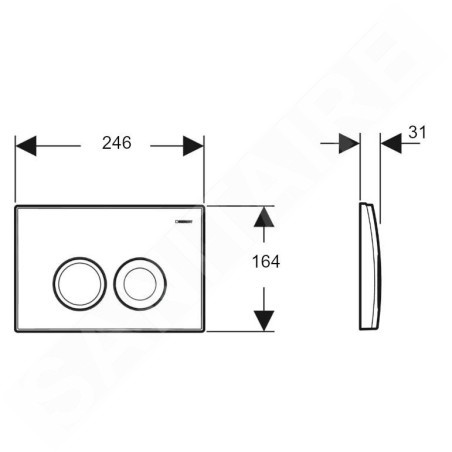 Geberit Delta25 - Plaque de déclenchement, chrome mat 115.125.46.5