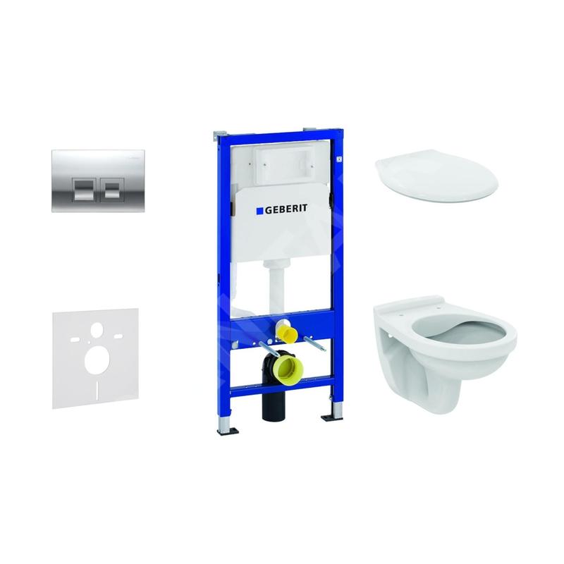 Geberit Duofix - Set d'installation pré-murale, cuvette Alpha avec abattant, plaque de déclenchement Delta35, chrome brillant Geberit Duofix - Set d'installation pré-murale, cuvette Alpha avec abattant, plaque de déclenchement Delta35, chrome brillant