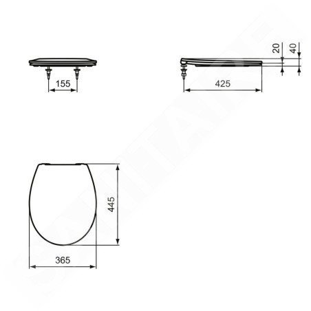 Ideal Standard Eurovit - Abattant de toilette, blanc E131701