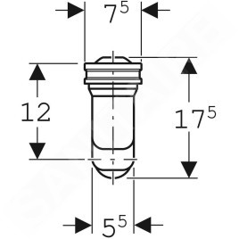Geberit Accessoires - Siphon pour urinoir, avec des accessoires de montage, sortie horizontale, d 50 mm 152.942.11.1