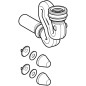 Geberit Accessoires - Siphon pour urinoir, avec des accessoires de montage, sortie horizontale, d 50 mm 152.942.11.1