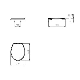 Ideal Standard Eurovit - abattant de toilette softclose, blanc W303001