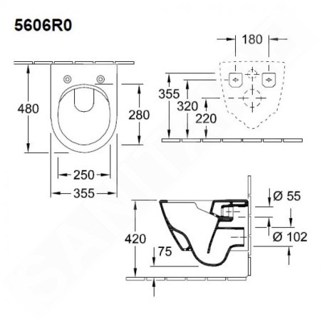 Villeroy & Boch Subway 2.0 - WC suspendu compact, DirectFlush, CeramicPlus, blanc alpin 5606R0R1