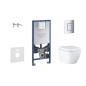 Grohe Rapid SLX - Ensemble bâti-support, cuvette de toilette, siège, plaque de déclenchement Skate Cosmopolitan S, Rimless, Grohe Rapid SLX - Ensemble bâti-support, cuvette de toilette, siège, plaque de déclenchement Skate Cosmopolitan S, Rimless,