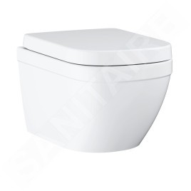 Grohe Rapid SLX - Ensemble bâti-support, cuvette de toilette, siège, plaque de déclenchement Skate Cosmopolitan S, Rimless,