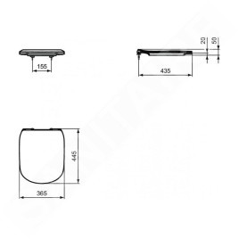 Ideal Standard Tesi - Abattant WC ultra plat, softclose,noir T3527V3