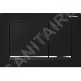 Geberit Omega30 - Plaque de déclenchement OMEGA30, noir/chrome brillant 115.080.KM.1