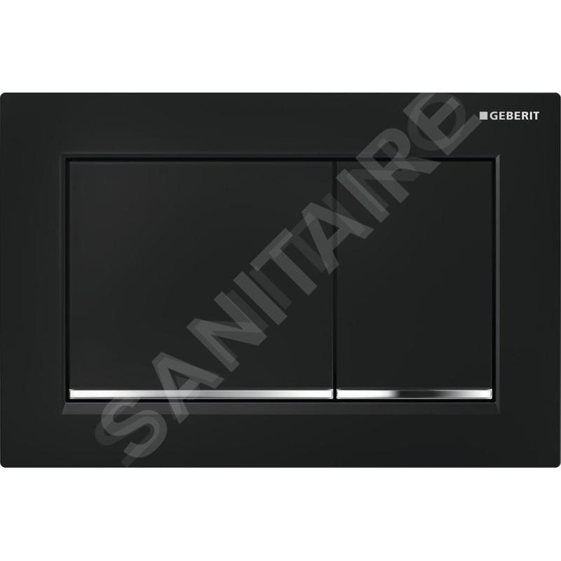 Geberit Omega30 - Plaque de déclenchement OMEGA30, noir/chrome brillant 115.080.KM.1