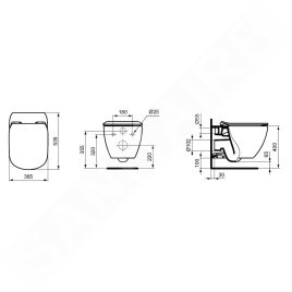Ideal Standard Tesi - WC suspendu avec abattant, SoftClose, AquaBlade, blanc mat T3546V1