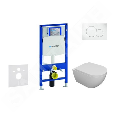 Geberit Duofix - Set de bâti-support, cuvette Oudee et abattant softclose, plaque de déclenchement Sigma01, blanc alpin