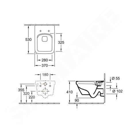 Villeroy & Boch Architectura - WC suspendu avec abattant SoftClosing, DirectFlush, CeramicPlus, blanc alpin 5685HRR1
