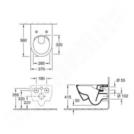 Villeroy & Boch Subway 2.0 - WC suspendu, DirectFlush, AntiBac, CeramicPlus, blanc alpin 5614R0T2