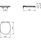 Ideal Standard Connect Air - abattant de toilette ultra-plat softclose, 365 x 445 x 50 mm, blanc E036601