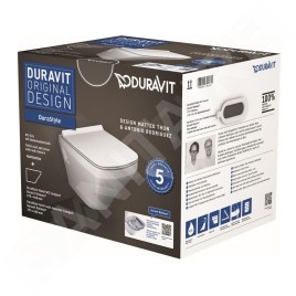 Duravit DuraStyle - WC suspendu Compact, abattant SoftClose, Rimless, blanc alpin 45710900A1