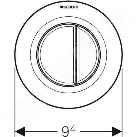 Geberit Systèmes de chasse d’eau - Déclenchement à distance type 01, pneumatique, pour rinçage double touche, blanc alpin