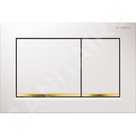 Geberit Omega30 - Plaque de déclenchement  OMEGA30, blanc/doré 115.080.KK.1