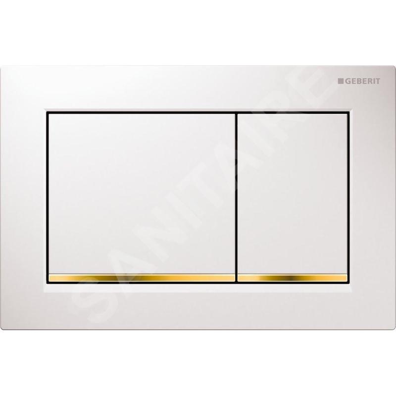 Geberit Omega30 - Plaque de déclenchement  OMEGA30, blanc/doré 115.080.KK.1