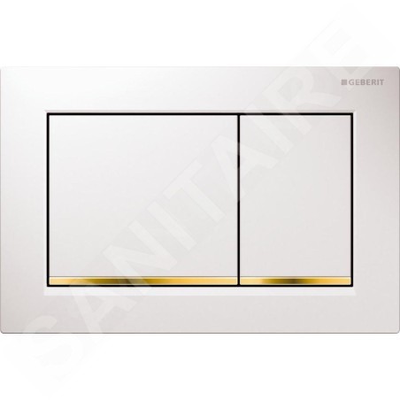 Geberit Omega30 - Plaque de déclenchement  OMEGA30, blanc/doré 115.080.KK.1