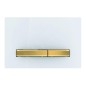 Geberit Sigma50 - Plaque de déclenchement 2 touches, blanc / laiton 115.672.11.2