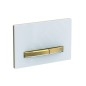 Geberit Sigma50 - Plaque de déclenchement 2 touches, blanc / laiton 115.672.11.2