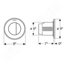 Geberit Systèmes de chasse d’eau - Déclenchement à distance type 01, pneumatique, pour rinçage double touche, blanc alpin