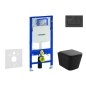 Geberit Duofix - Set de bâti-support, cuvette Arkas et abattant softclose, plaque de déclenchement Sigma30, Noir mat/noir Geberit Duofix - Set de bâti-support, cuvette Arkas et abattant softclose, plaque de déclenchement Sigma30, Noir mat/noir