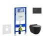 Geberit Duofix - Set de bâti-support, cuvette Gaia et abattant softclose et plaque de déclenchement Sigma30, noir mat/noir