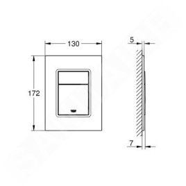 Grohe Skate Cosmopolitan S - Plaque de déclenchement, chrome mat 37535P00