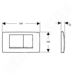 Geberit Twinline30 - Plaque de déclenchement, blanc 115.899.KJ.1