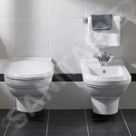 Villeroy & Boch Hommage - Cuvette de WC murale, 370 mm x 600 mm, avec CeramicPlus, blanc 6661B0R1