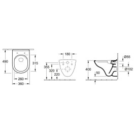 Villeroy & Boch O.novo - WC suspendu avec abattant SoftClosing, DirectFlush, CeramicPlus, blanc alpin 5688HRR1