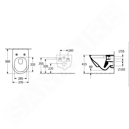 Villeroy & Boch Subway 3.0 - WC suspendu, TwistFlush, DirectFlush, CeramicPlus, Stone White 4670T0RW