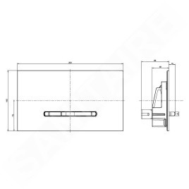 Villeroy & Boch ViConnect - Plaque de déclenchement E300- Abthracite Matt / Chrome Matt 922169D8