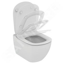Geberit Duofix - Bâti-support pour WC suspendu avec plaque de déclenchement Sigma01, chrome mat + Ideal Standard Tesi - cuvette
