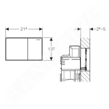 Geberit Sigma60 - Plaque de déclenchement Sigma60, blanc verre 115.640.SI.1