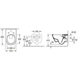 Villeroy & Boch Subway 2.0 - WC suspendu, fond creux, Aquareduct, DirectFlush, avec CeramicPlus, blanc alpin 5614A1R1