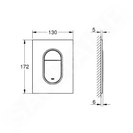 Grohe Arena Cosmopolitan S - Plaque de déclenchement, Hard Graphite brossé 37624AL0