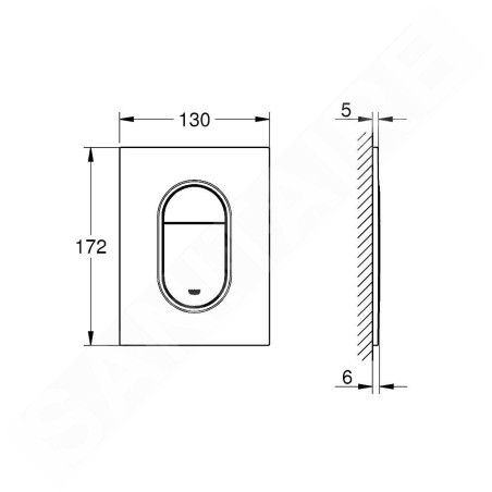 Grohe Arena Cosmopolitan S - Plaque de déclenchement, Hard Graphite brossé 37624AL0