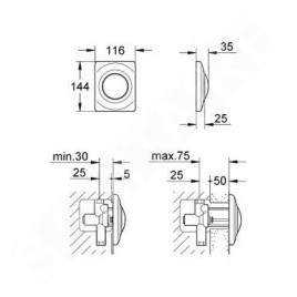 Grohe Surf - Plaque de déclenchement, blanc alpin 37018SH0