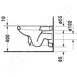 Duravit 1930 - WC suspendu, 355 mm x 580 mm, blanc - toilette 0182090000