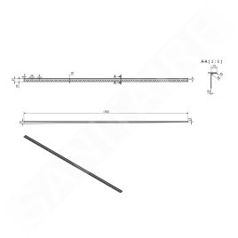 Sapho Canniveaux de vidage - Barre de drainage pour gouttière, longueur 1500 mm, gauche, acier inoxydable brossé SPD1512-L