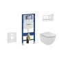 Geberit Duofix - Bâti-support pour WC suspendu avec plaque de déclenchement Sigma30, blanc/chrome poli + Ideal Standard Tesi - Geberit Duofix - Bâti-support pour WC suspendu avec plaque de déclenchement Sigma30, blanc/chrome poli + Ideal Standard Tesi -