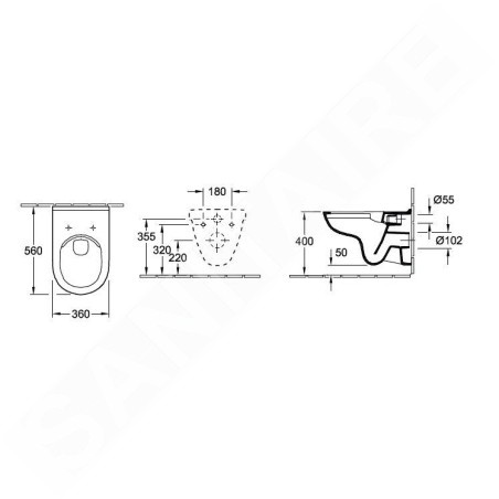 Villeroy & Boch O.novo - WC suspendu, DirectFlush, blanc alpin 5660R001